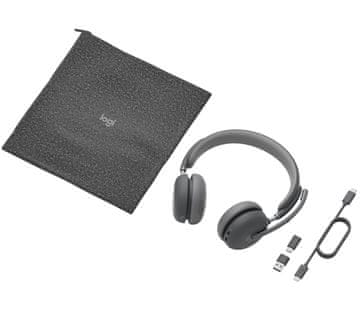 slomart Logitech Zone Wireless 2 naglavni set za pisarno/klicni center, Bluetooth, USB-C, grafitna