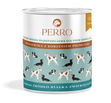 Perro PERRO Govedina s koreninami peteršilja - mokra hrana za pse - 850g