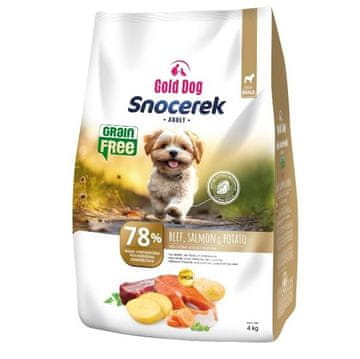 gold GDD Snocerek Grain Free pesja hrana govedina in losos, krompir (4 kg)