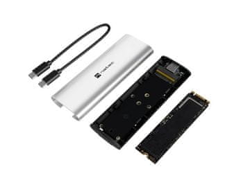 NAT Zunanji SSD-jev NATEC RHINO M.2 NVMe Lite, USB-C 3.2 Gen 2, srebrn