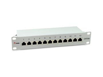 Equip Equip 326523 Patch panel 1U, 12 RJ-45 vrat, Cat6a, siva
