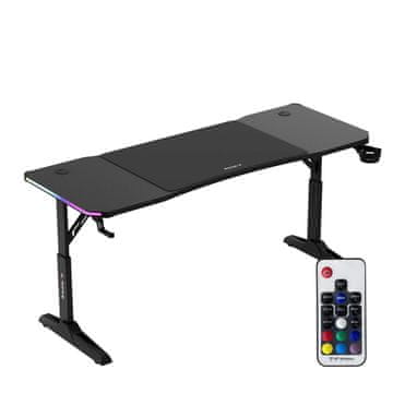 Huzaro Hero 4.6 RGB Gaming Miza, nastavljiva po višini, črna