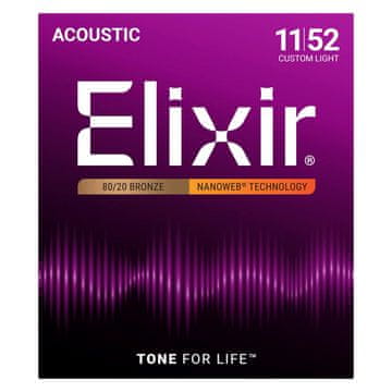 Elixir Akustične kitarske strune Elixir Strings 11027 Custom Light NW