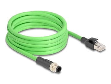 Delock DeLOCK M12 D-coded 4-pin na RJ45 kabel 5m, PUR (TPU)