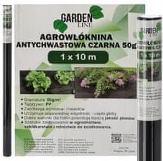 GARDEN LINE Agrotekstil proti plevelu Gardenline 1x10M črne barve 50G AGO2166