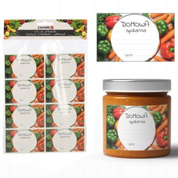 GARDEN LINE Komplet 24 nalepk Gardenline za domačo shrambo - zelenjava CHOM6261