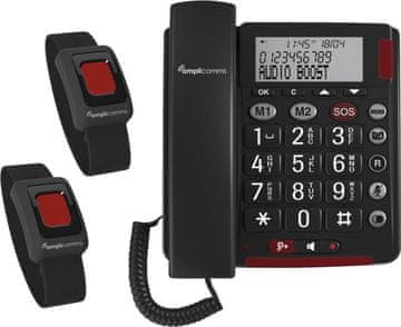 slomart amplicomms BigTel 50 Alarm Plus Duo Analogni telefon, temno siv