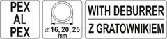 YATO Kalibrator z odstranjevalcem robov za PEX-AL-PEX cevi 16/20/25 mm YT-22373 yato