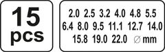 YATO Usnjeni udarci, set 15 kosov / YT-3591 / yato
