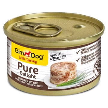 GMC GIMDOG Little Darling Pure Delight Piščanec z govedino - mokra hrana za pse, 85g