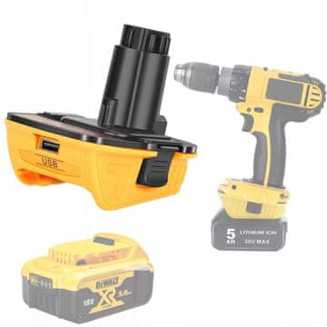 Rosfix Adapter Dewalt DC9096 za baterijo Dewalt (DCA1820) rumeno-črn