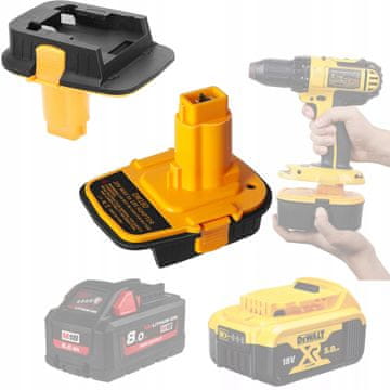 Rosfix Dewalt DCB201 adapter za Dewalt in Milwaukee 18V baterije (DM18D) rumen/črn