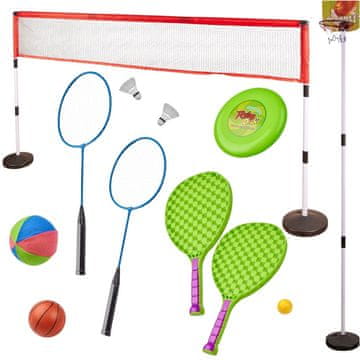 Northix Športni set 5v1 badminton košarka odbojka tenis frizbi