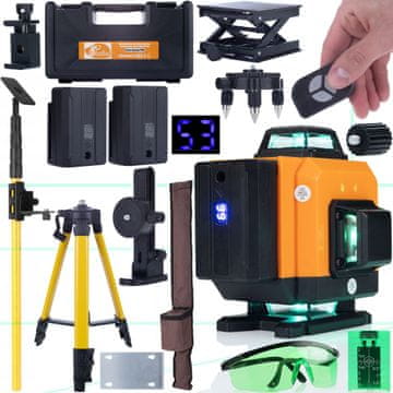 Rosfix 360-stopinjski križni laserski komplet, drog, stojalo, tarča, očala, Rosfix, kovček 2AKU