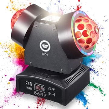 slomart LIGHT4ME SID4 premikajoča glava, večbarvni svetlobni efekt 4v1