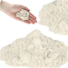 Northix Kinetični pesek 1kg v vreči bele barve
