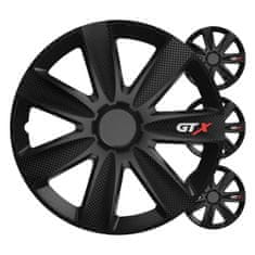 AMIO Komplet 4-delnih pokrovov za avtomobilske pnevmatike GTX, karbonsko črne barve, 16" palca
