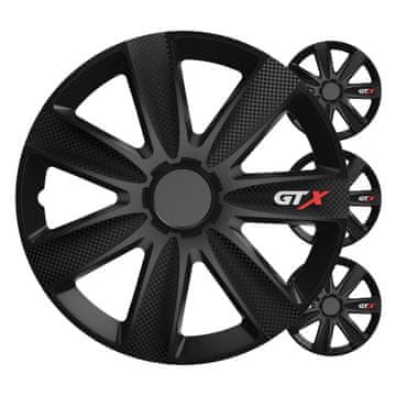 AMIO Komplet 4-delnih pokrovov za avtomobilske pnevmatike GTX, karbonsko črne barve, 16" palca