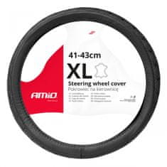 AMIO Prešita usnjena prevleka za volan avtomobila XL 41-443 cm SWC-51-XL amio-03563