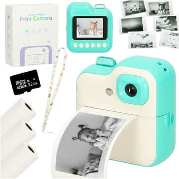 Northix Instant kamera za otroke 1GB 24mpx zelena