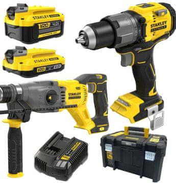 slomart Stanley V20 SFMCD726+SFMCH900 set aku. orodja, 1x4.0Ah, 1x2.0Ah