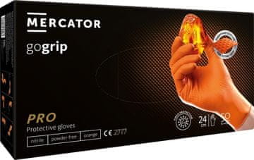 AMIO Mercator GoGrip oranžne nitrilne rokavice 50 kosov velikost M