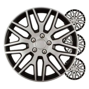 shumee 4-delni komplet okrasnih pokrovov za avto Dakar črno-srebrne barve 14" palca BOX