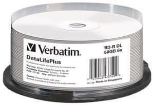 Verbatim Verbatim DataLifePlus BD-R Blu-ray diski 50 GB, 25 kosov