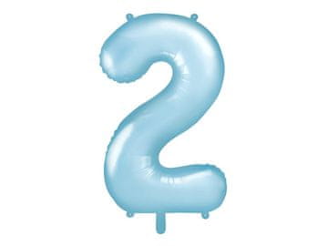 PartyDeco Folija balon številka "2" moder 86 cm