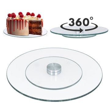 Stekleno vrtljivo stojalo za torte, krožnik, 30 cm
