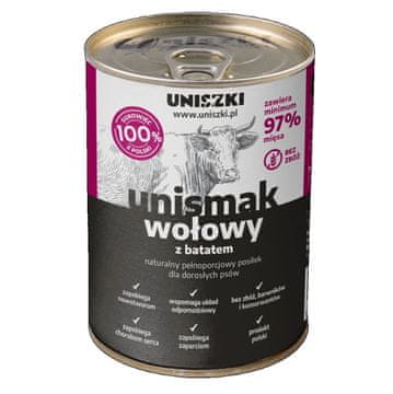 slomart UNISZKI UNIsmak - govedina s sladkim krompirjem - mokra hrana za pse - 400g