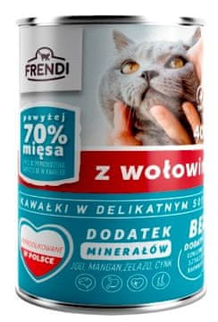 slomart FRENDI Mokra hrana za mačke, goveji koščki v omaki, 400g