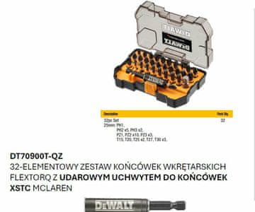 shumee Dewalt komplet nastavkov Flextorq, 32 kosov, McAlren