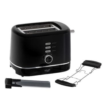 Adler Adler AD 3224b toaster z rešetko, 7 stopenj zapečenosti, črn