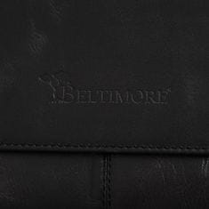 Beltimore Moška usnjena torba za čez ramo, velika A4, črna, za v službo, vintage Beltimore