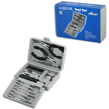 LogiLink Logilink | Komplet orodja, 25 kosov | Priložena torba za prenašanje. Komplet vsebuje: 6x mikro izvijačev, 1x mikro rezalnik, 1x mini klešče za telefone, 1x izvijač z nastavkom in podaljškom,