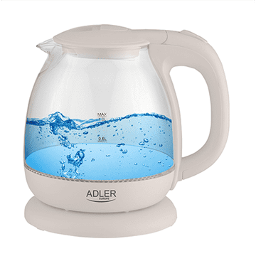 shumee Adler | Grelnik vode | AD 1283C | Električni | 900 W | 1 l | Steklo/nerjaveče jeklo | 360° vrtljivo podnožje | Krem