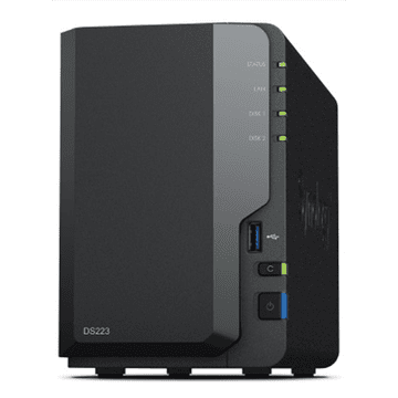 Synology | DS223 | Do 2 trda diska/SSD z možnostjo vroče zamenjave | Realtek | RTD1619B | Frekvenca procesorja 1,7 GHz | 2 GB | DDR4