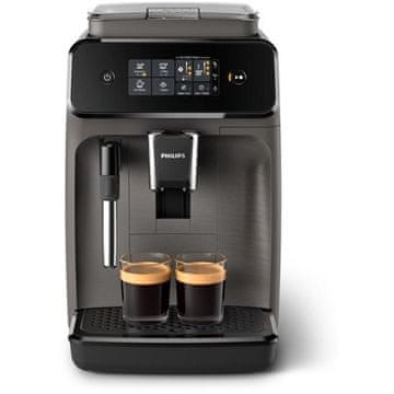 shumee Philips | Aparat za espresso kavo serije 1200 | EP1224/00 | Tlak črpalke 15 barov | Vgrajen penilnik mleka | Popolnoma avtomatski | 1500 W | Svetlo siva