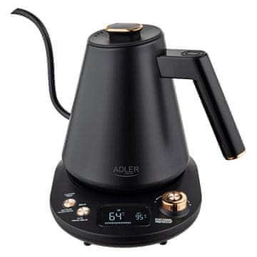 Adler Grelnik vode Adler | AD 1349 | Električni | 1100 W | 1 l | Nerjaveče jeklo | 360° vrtljivo podnožje | Črna/zlata