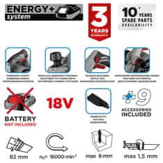 Topex Akumulatorski skobeljnik Energy+ 18V