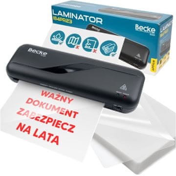 BE Vroči laminator za šolo in pisarno A4 + 40 zaščitnih folij za dokumente