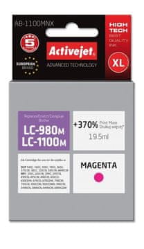 ActiveJet Activejet AB-1100MNX tiskalniška kartuša (nadomestna za Brother LC1100M/LC980M); magenta; 19.5 ml