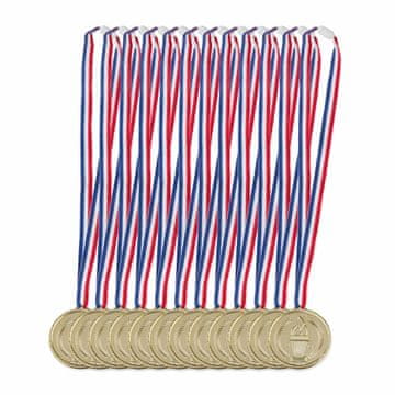 Northix Komplet 12 otroških zlatih medalj