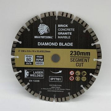 slomart INDIAN PROFESSIONAL diamantna plošča 230 mm, segment turbo
