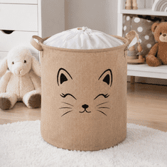 Kruzzel Koš za igrače 42 L – zložljiv organizator za igrače z vrvico in ročaji, 32 × 43 cm