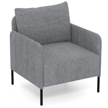 Northix Fotelj za dnevno sobo z nastavljivimi podlogami za noge, siv, 73x79x79 cm