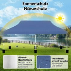 Northix Pop-up šotor z baldahinom 300x600 cm, moder, nastavljiva višina