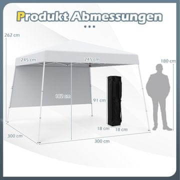 Northix 3 x 3 m Pop-Up Gazebo, vodoodporen, UV zaščita, bel