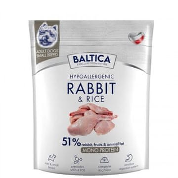 slomart BALTICA Nutraceutic Hypoallergenic S Rabbit with rice - Suha hrana za majhne pse, 1kg